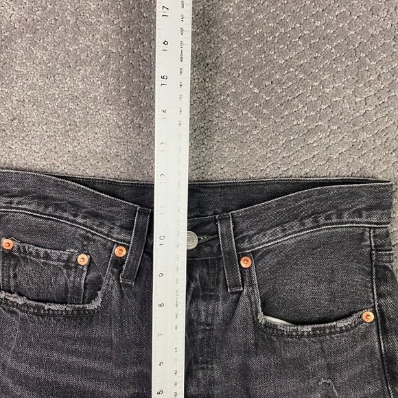 Levi's Premium 501 S Jeans Women's 26 x 28 Fit 28x28 Black Skinny Button Fly - Picture 13 of 16
